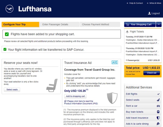 trip locator lufthansa