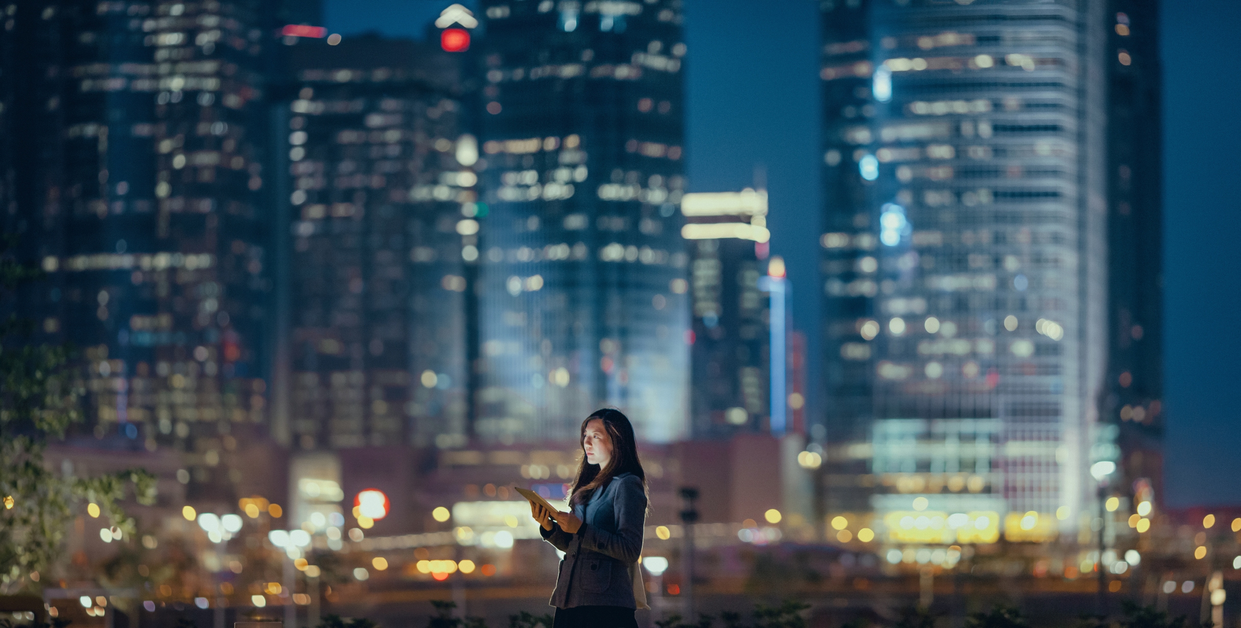 asian, woman, cityscape, night