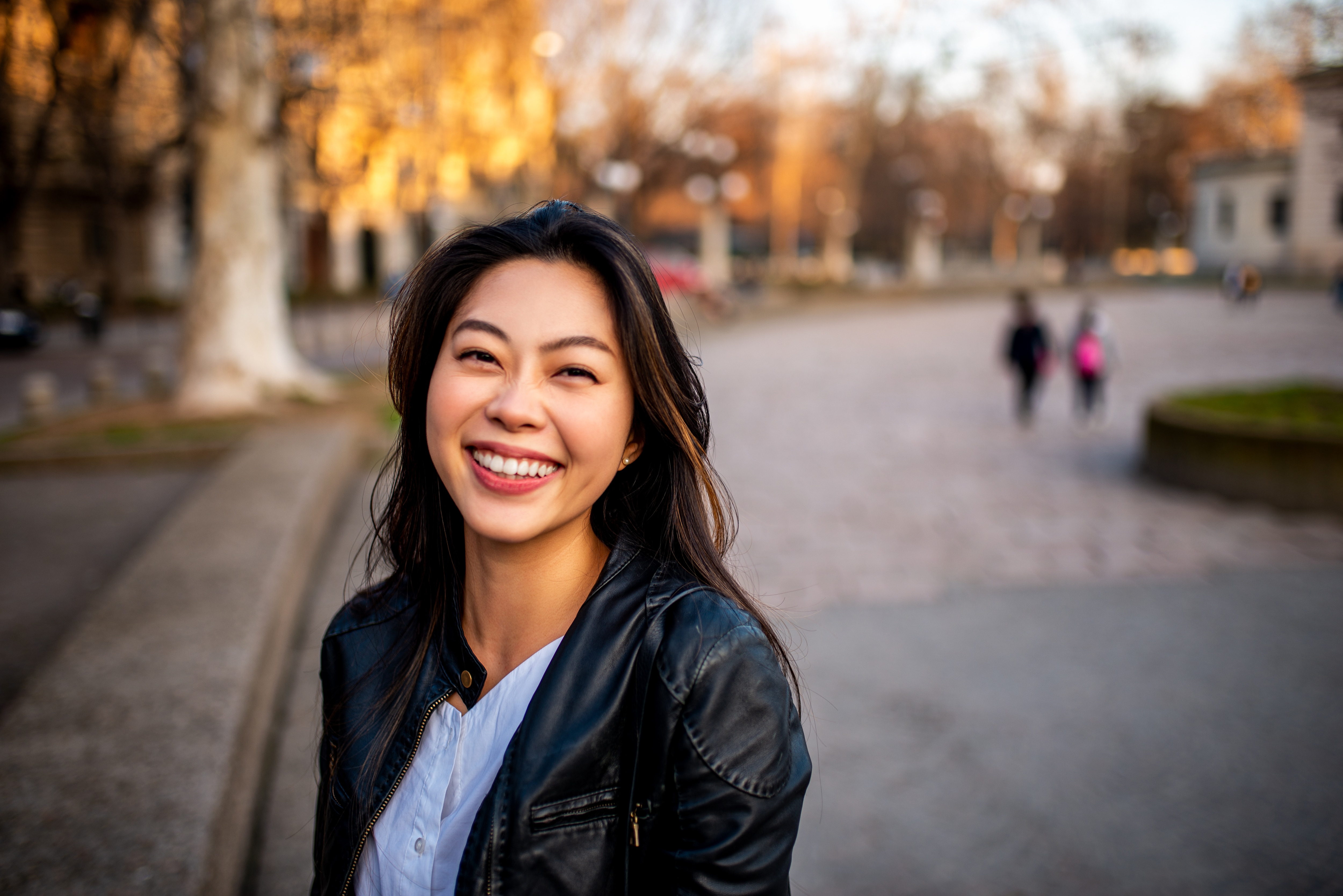 A asian woman on the street