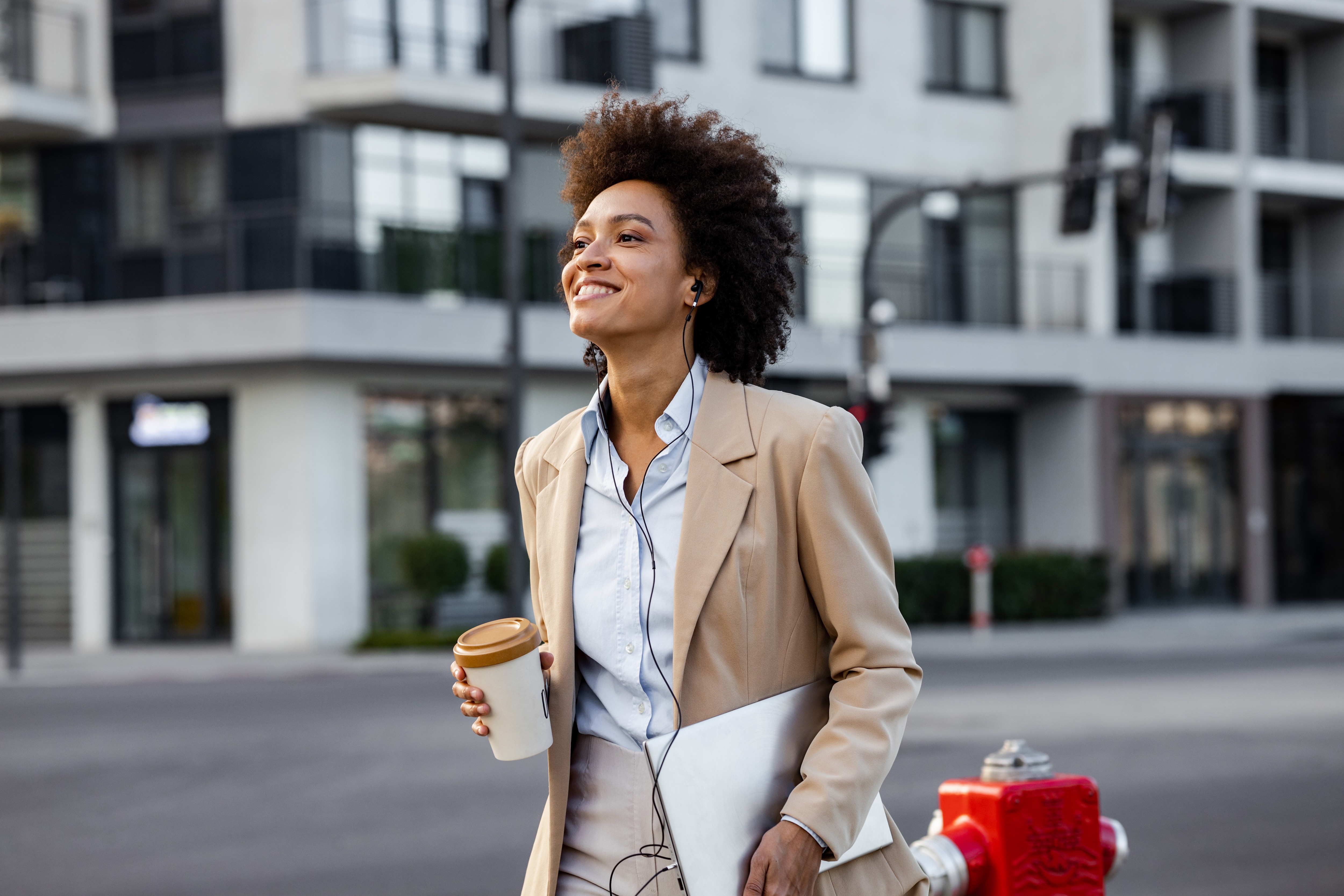 woman walking business young