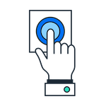 Icon of finger touching a button